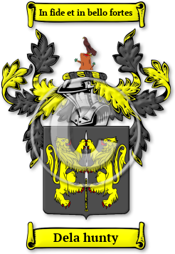 Dela hunty Family Crest Download (JPG) Legacy Series - 600 DPI